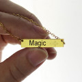 18ct gold plated personalised bar necklace product image