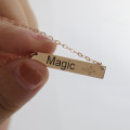 Engraved Name Bar Necklace with Icons Engraved name bar necklace with icons product view