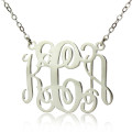 Personalised white gold monogram necklace