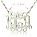Personalised white gold monogram necklace image
