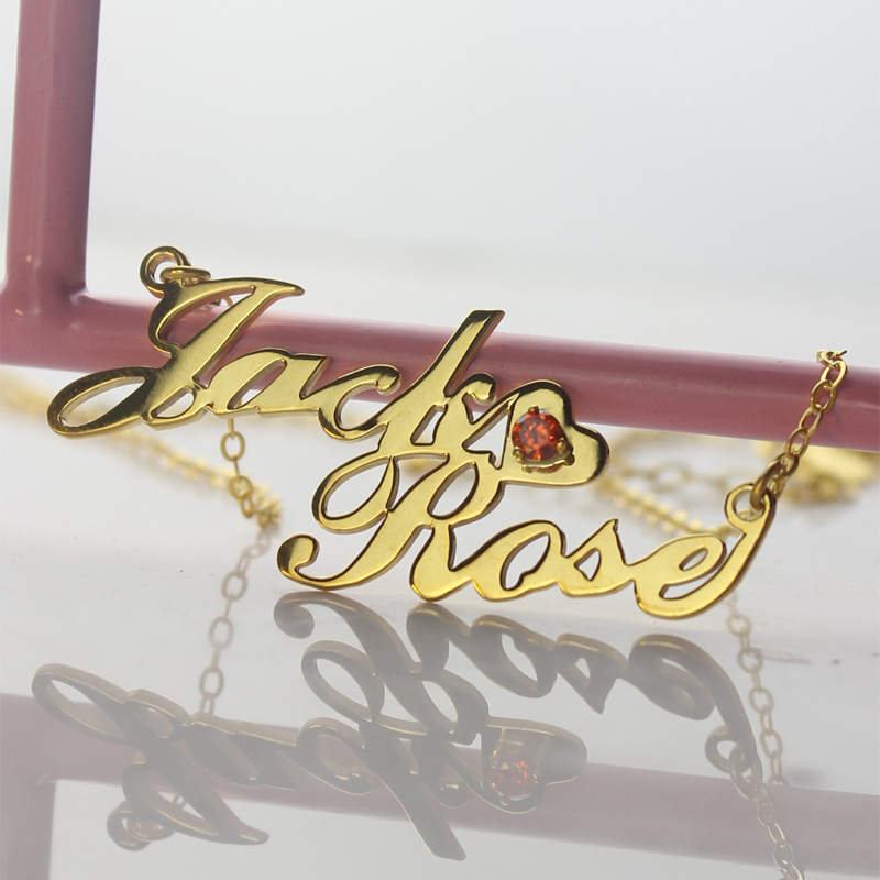 Two Name Necklace Two-name necklace with a heart detail