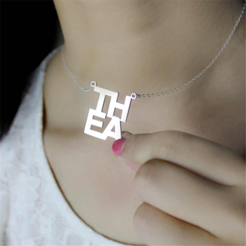 Unique Name Plate Necklace Unique name plate necklace custom jewellery example