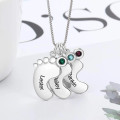 Personalised baby feet charm necklace for mom