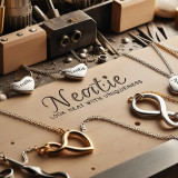 Neatie Heart Pendants And Infinity Symbols On Workbench