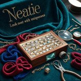 Neatie Jewelry Display On Luxurious Velvet With Rings