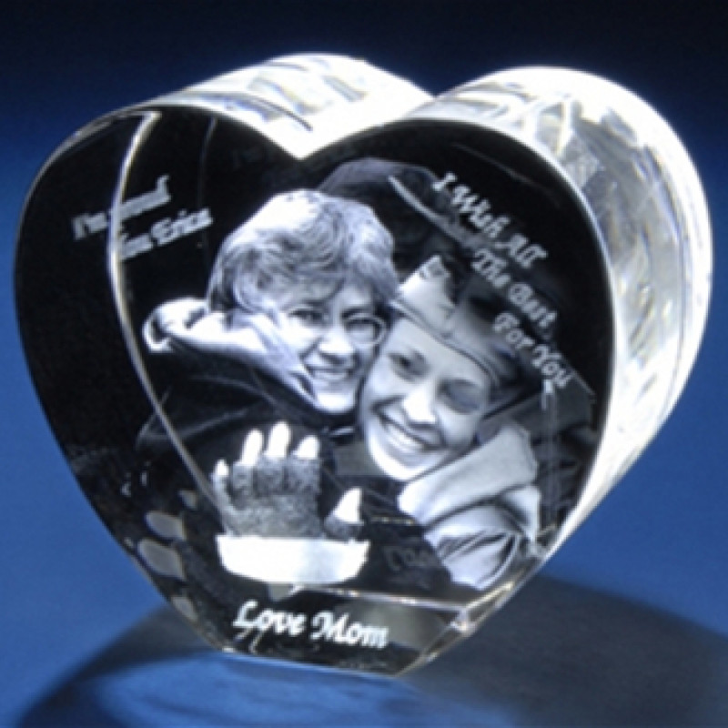 Personalised Heart Crystal Personalised heart crystal photo gift