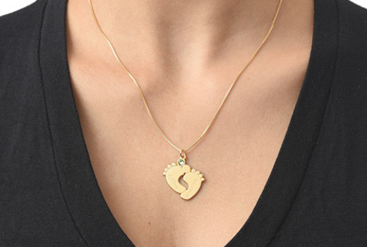 Gift Awesome Baby Feet Necklace Gifts To Mother of Twins