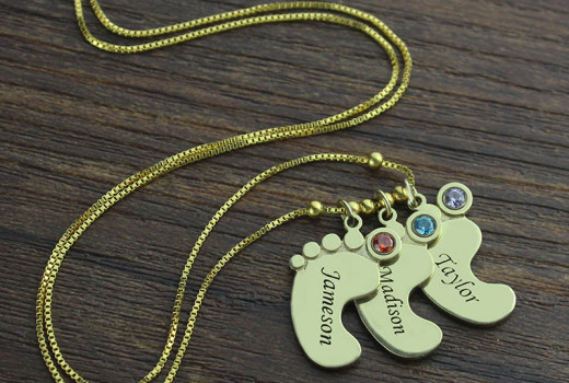 Gift personalised necklace with childrens names this season to your wife