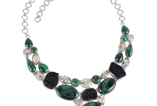 Get a silver chunky necklace and matching jewelry for your spouse