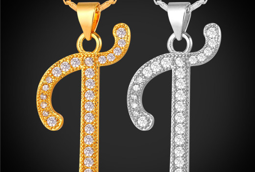 Make a style statement with alphabet pendant hung on initial pendant necklace