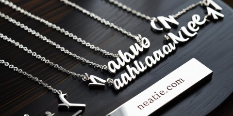 name plate necklace and name shape jewellery