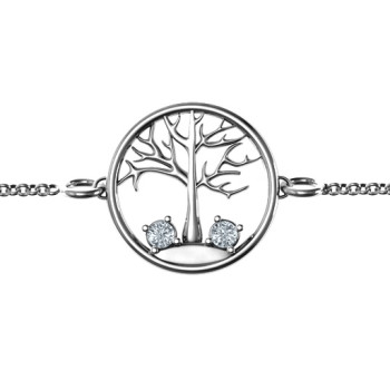 Personalised 1 - 4 Stone Family Tree Bracelet