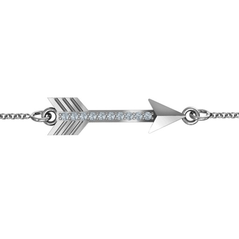 Personalised Arrow Bracelet with Accent Stones Personalised arrow bracelet with accent stones