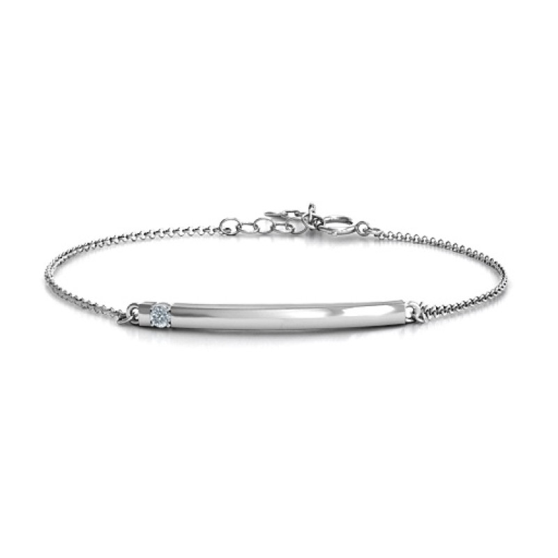 Personalised birthstone bar bracelet with one to five stones