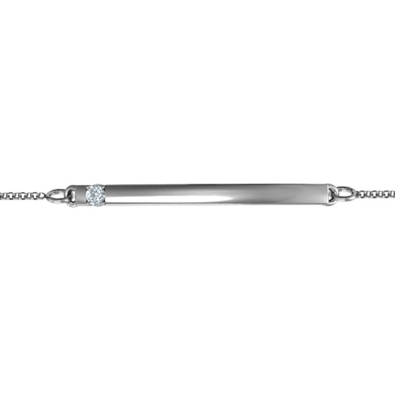 Personalised birthstone bar bracelet with one to five stones