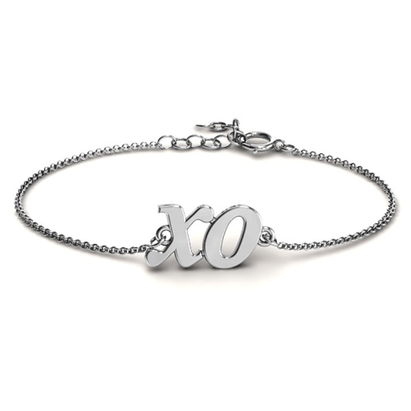 Personalised classic kiss and hug XO bracelet
