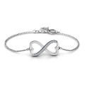 Personalised double heart infinity bracelet with accent stones