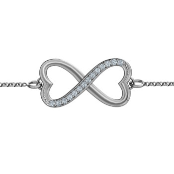 Personalised Double Heart Infinity Bracelet with Accents Personalised Double Heart Infinity Bracelet with Accents