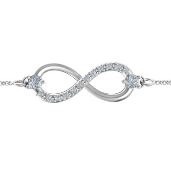 Personalised Double Stone Infinity Accent Bracelet Personalised Double Stone Infinity Accent Bracelet