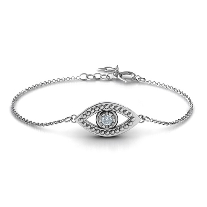 Personalised Evil Eye Bracelet Personalised evil eye bracelet with a central stone