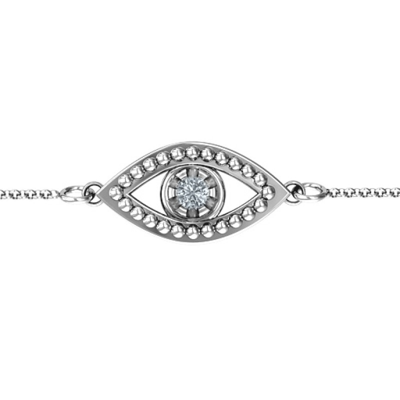 Personalised Evil Eye Bracelet Personalised evil eye bracelet with a central stone