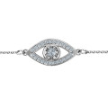 Personalised evil eye bracelet with stone accents