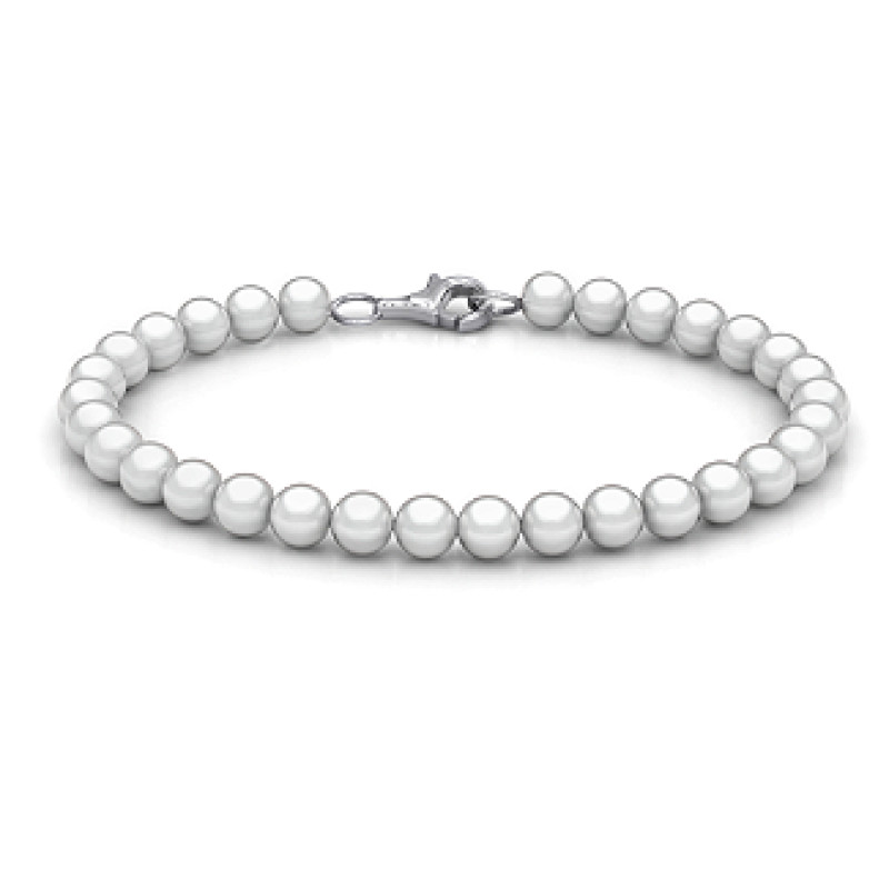 Personalised Freshwater Pearl Bracelet with Silver Clasp Personalised freshwater pearl bracelet with a silver lobster clasp