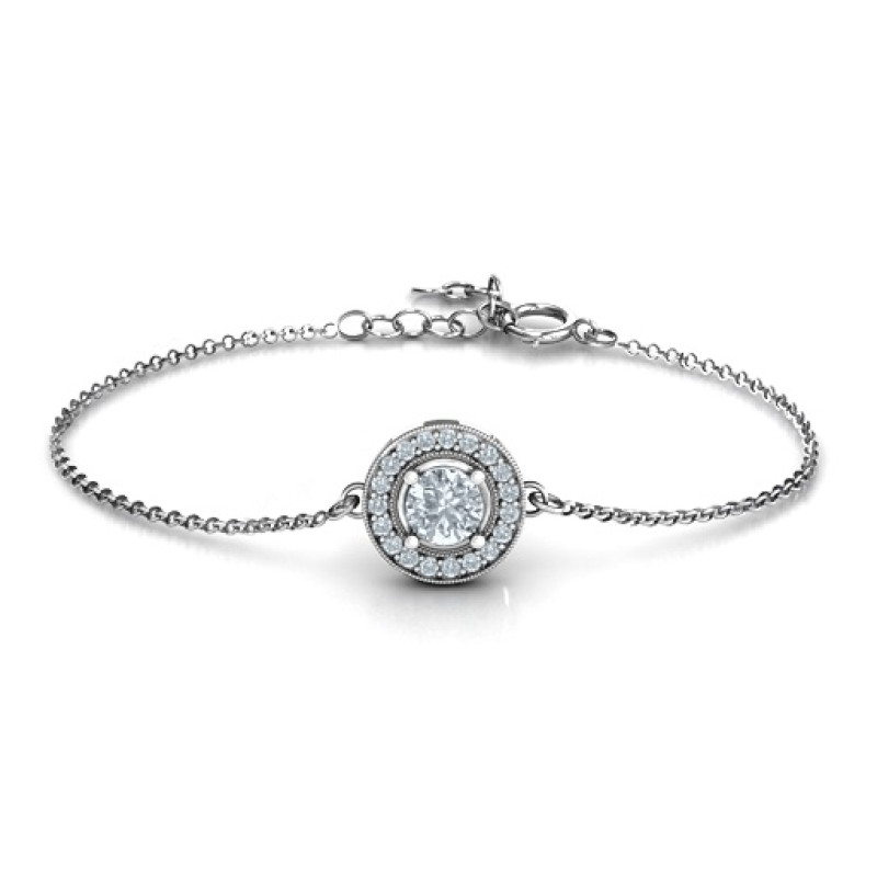 Personalised Halo and Accents Bracelet Personalised Halo and Accents Bracelet