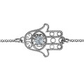 Personalised Horizontal Hamsa Bracelet Personalised horizontal Hamsa bracelet with a round stone