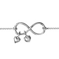 Infinity Promise Bracelet with Two Heart Charms Personalised infinity promise bracelet with two heart charms