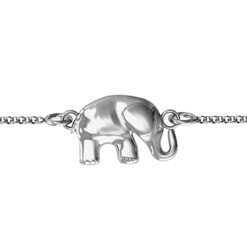 Personalised Lucky Elephant Bracelet Personalised Lucky Elephant Bracelet with a raised-trunk elephant centrepiece