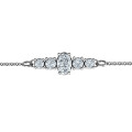 Oval Centre and Four Side Round Stones Bracelet Personalised bracelet with an oval centre stone and four round side stones