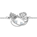Personalised Pinky Swear Promise Bracelet Personalised Pinky Swear Promise bracelet with a two-stone centre piece
