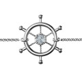 Personalised Ship's Wheel Bracelet with round centre stone