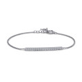 Sterling silver beaming bar bracelet with cubic zirconia accent stones