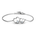 Neatie double heart bracelet with two stones