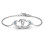 Sterling Silver Interlocking Heart Promise Bracelet with Two Stones