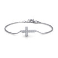 Sterling Silver Cross Bracelet with Cubic Zirconia Sterling silver cross bracelet with cubic zirconia accent stones