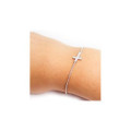 Sterling Silver Cross Bracelet with Cubic Zirconia Sterling silver cross bracelet with cubic zirconia accent stones