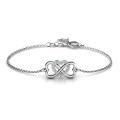 Personalised Triple Heart Infinity Bracelet Personalised triple heart infinity bracelet with round accent stones