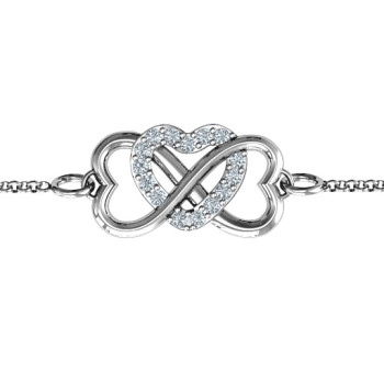 Personalised Triple Heart Infinity Bracelet Personalised Triple Heart Infinity Bracelet