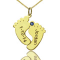 Personalised Baby Feet Charm Necklace Personalised baby feet charm necklace with name and date engraving