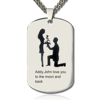 Marriage Proposal Dog Tag Name Necklace Marriage Proposal Dog Tag Name Necklace