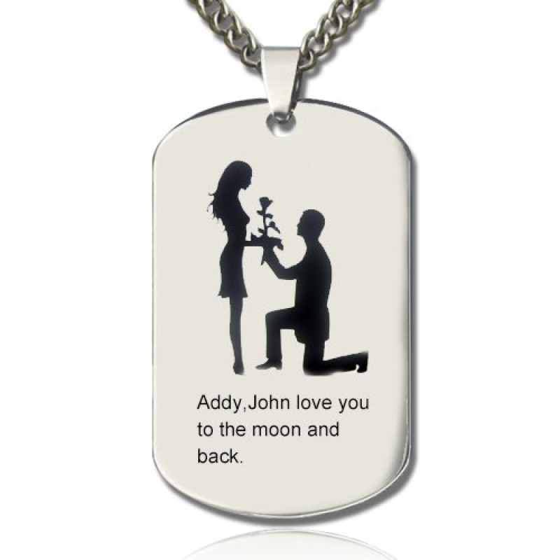 Marriage Proposal Dog Tag Name Necklace Marriage Proposal Dog Tag Name Necklace product image
