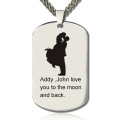 Personalised couple name dog tag necklace
