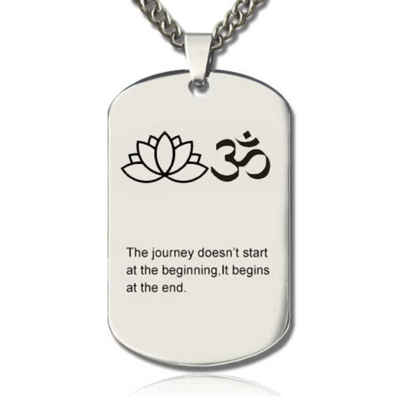 Lotus Flower Name Dog Tag Necklace Personalised lotus flower name dog tag necklace
