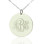Solid White Gold Vine Font Disc Engraved Monogram Necklace