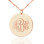 Solid Rose Gold Vine Font Disc Engraved Monogram Necklace