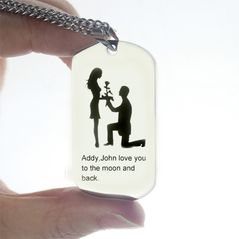 Marriage Proposal Dog Tag Name Necklace Marriage Proposal Dog Tag Name Necklace product image