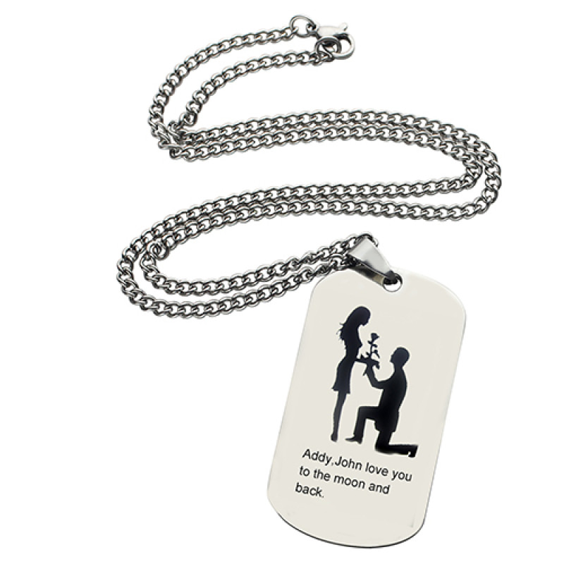 Marriage Proposal Dog Tag Name Necklace Marriage Proposal Dog Tag Name Necklace product image